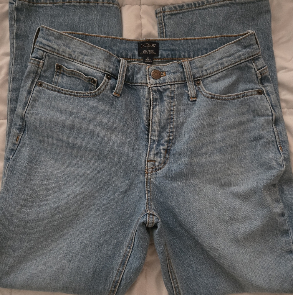 JCREW mid rise flare jeans